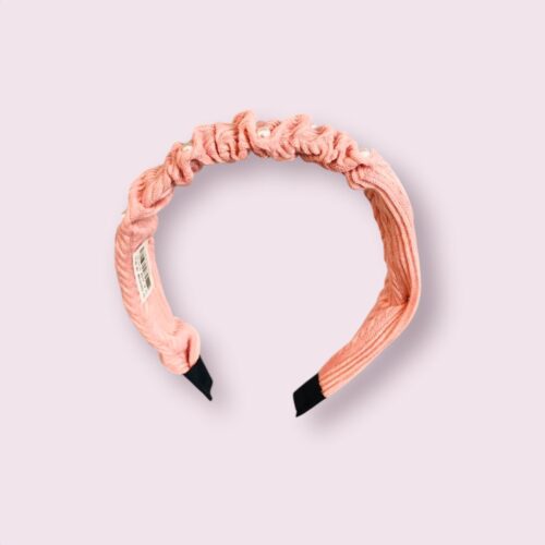 Bandeau à cheveux en tissu a rayures perlées