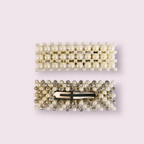 Pince à cheveux en strass carree-2 pièces