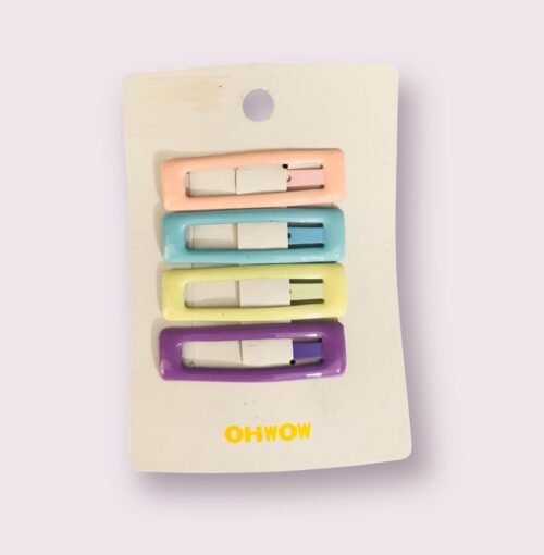 Pince à cheveux carrée de couleur époxy 4 pièces