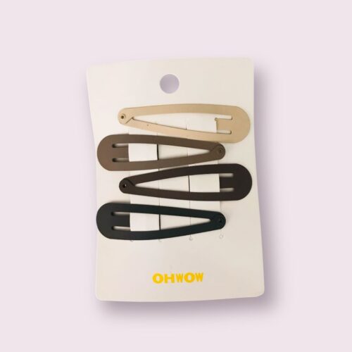 Clip BB goutte d'eau couleur cafe 4 pieces