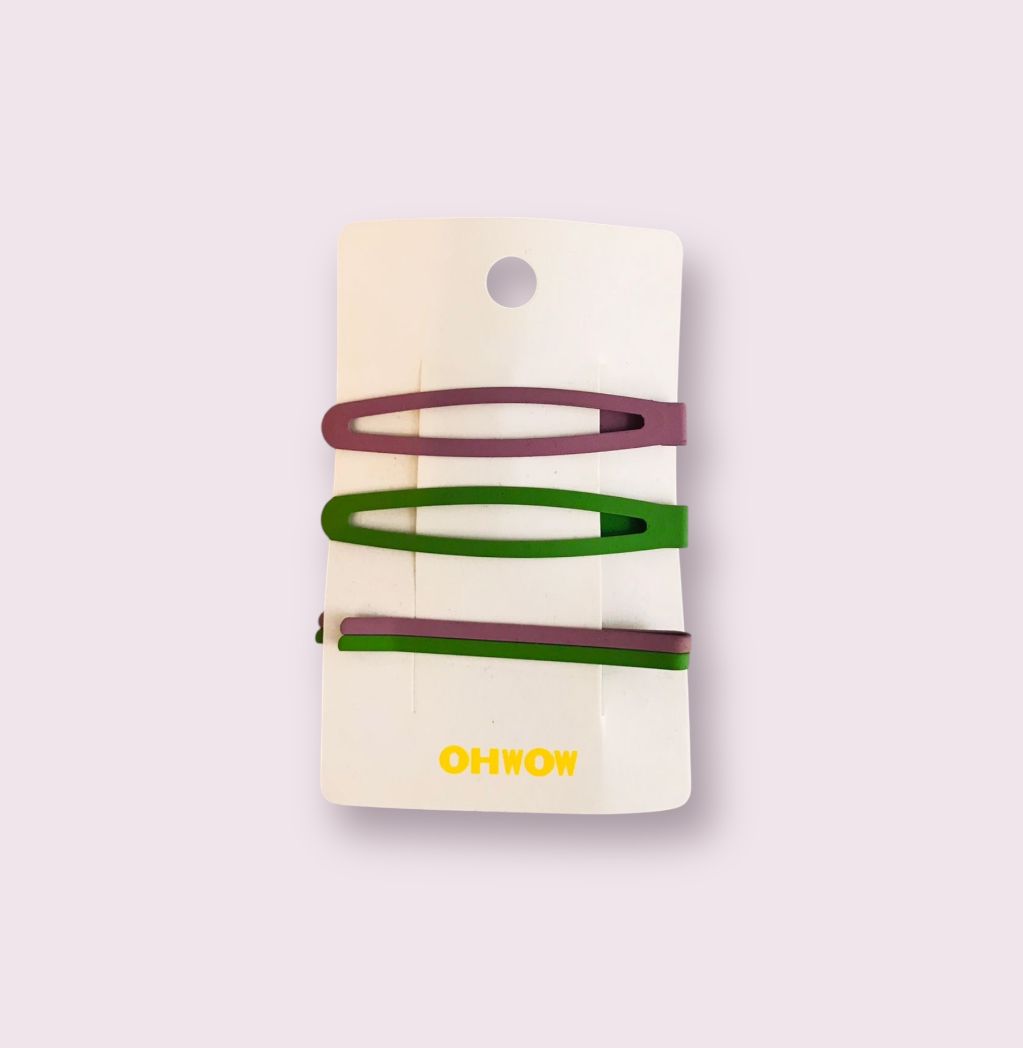 Epingle à cheveux ovale de couleur mixte-4pcs