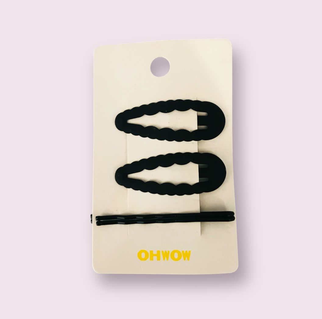 Epingle à cheveux ovale ondulée -4pcs