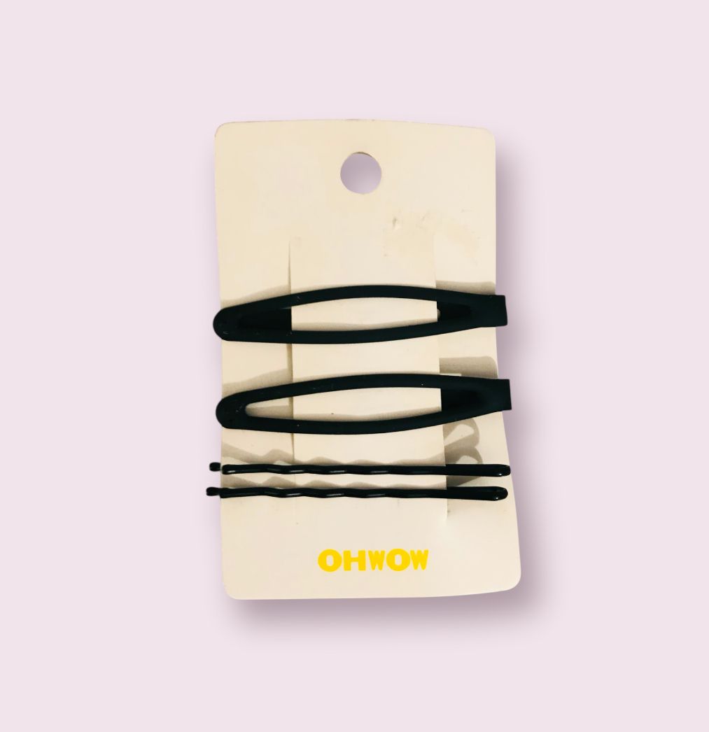 Epingle à cheveux ovale pois-4pcs
