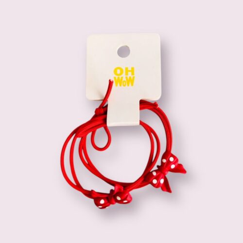 Elastique papillon rouge-2pcs