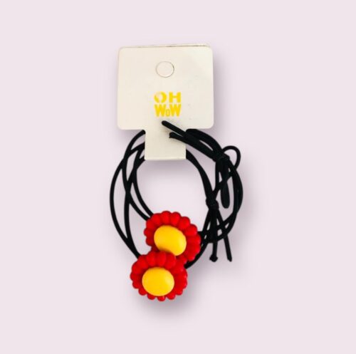 Elastique tournesol rouge-2pcs