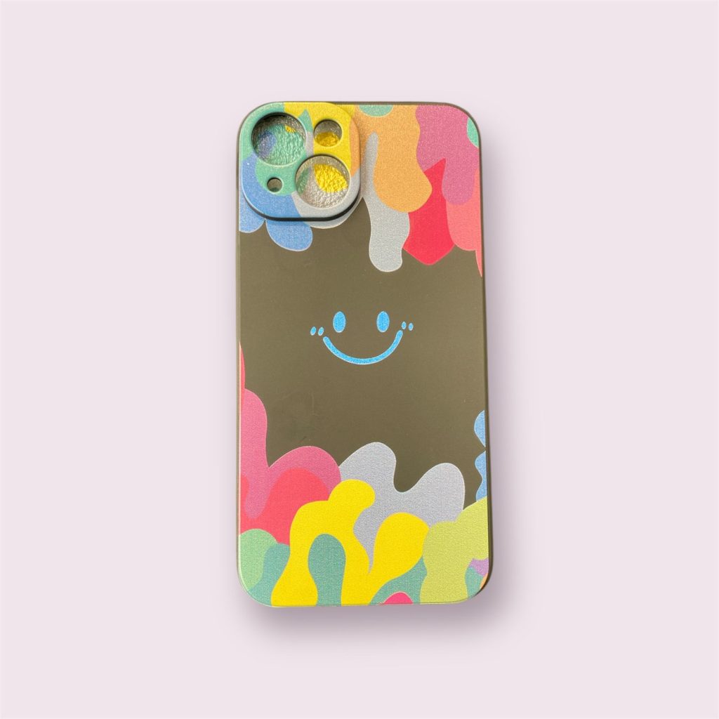 Coque de téléphone avec smiley aquarelle iPhone 14