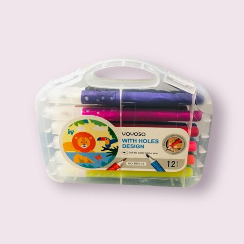 Stylo aquarelle à pointe souple avec motif a trous 12 couleurs