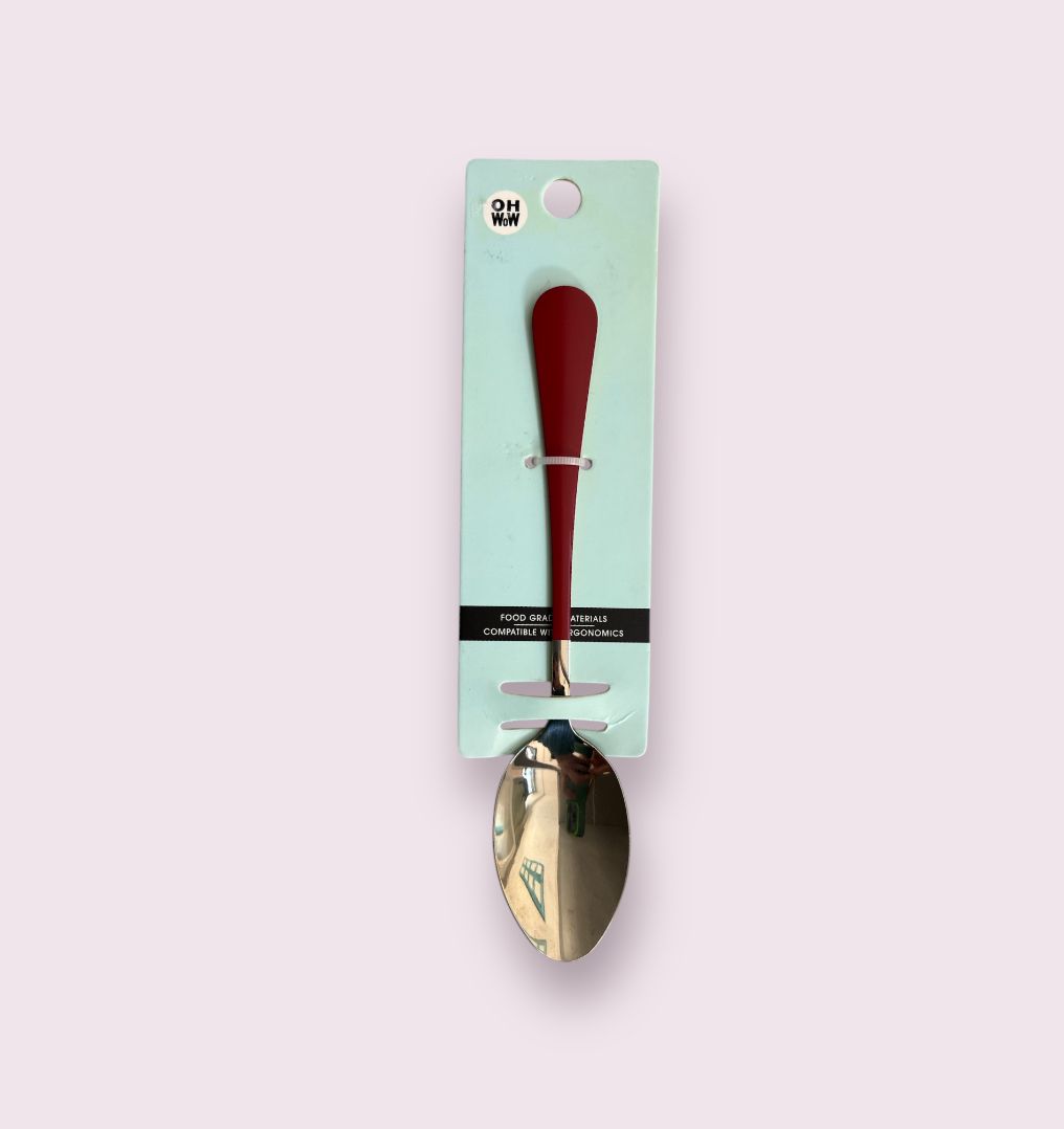 Cuillère pointue rouge à manche lisse épais