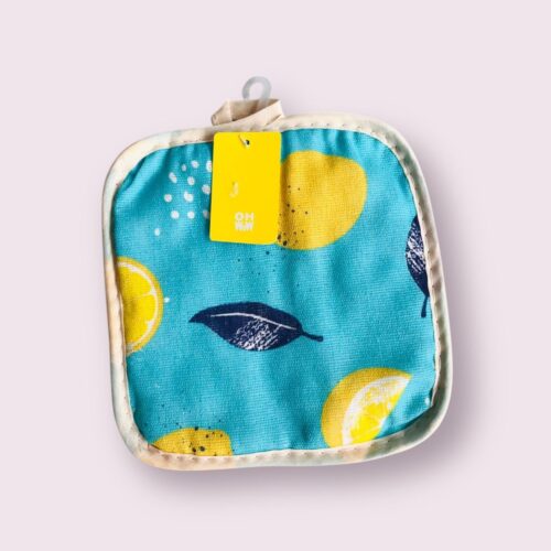 Coussin d'isolation thermique citron en coton et lin 17*17