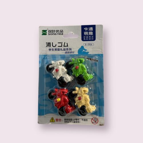 Gomme à modeler moto et tracteur 4 pièces