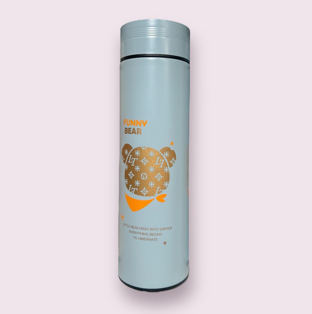 Bouteille  isotherme à la mode avec ours drôle