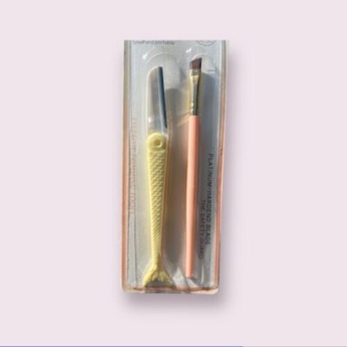 Rasoir à sourcils en forme de poisson + brosse à sourcils