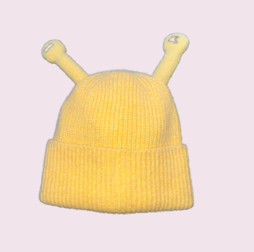 Bonnet tricoté pour enfant avec tentacules sonores clignotantes - jaune