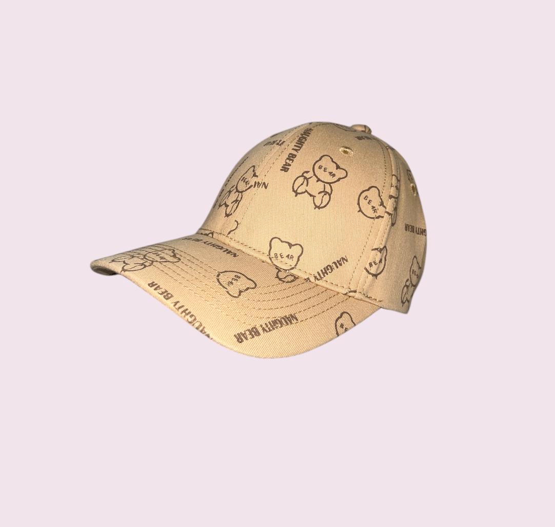 Casquette de baseball imprimée mignonne et polyvalente - marron