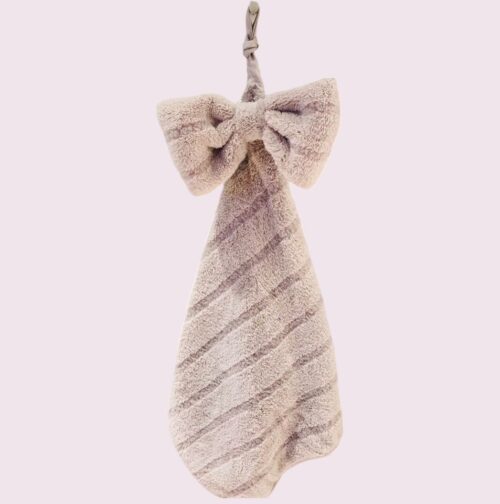 Serviette a main à suspendre avec neud papillon en velours corail Jinxue