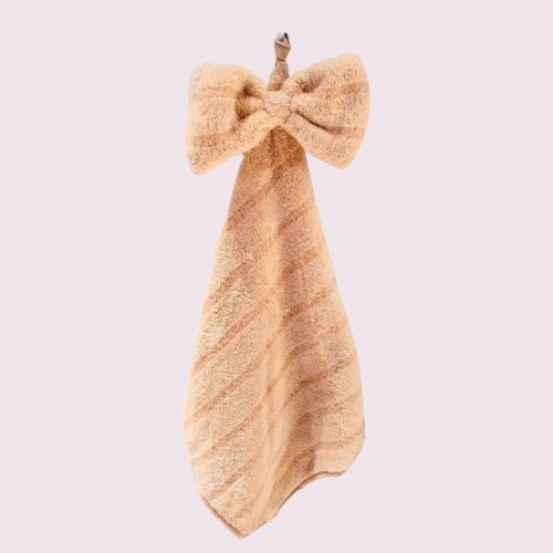 Serviette a main à suspendre avec neud papillon en velours corail Jinxue