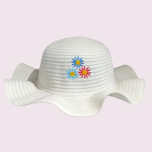 Chapeau de paille enfant ultra léger à bords bouclés
