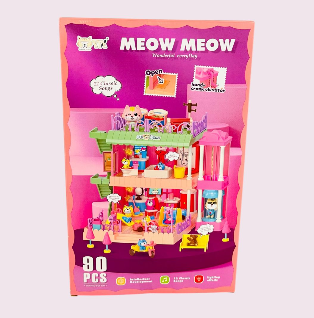 Maison de poupées avec 90 accessoires